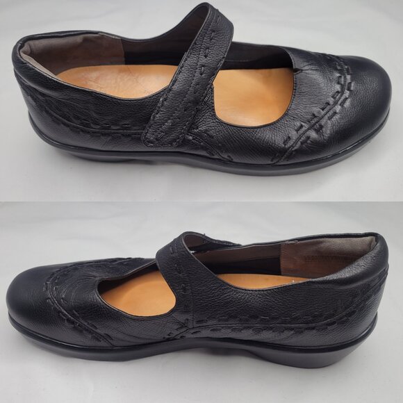ZIERA Black Leather Gummibear Mary Jane Size 42 / 11.5 Comfort Lightweight - Picture 2 of 11